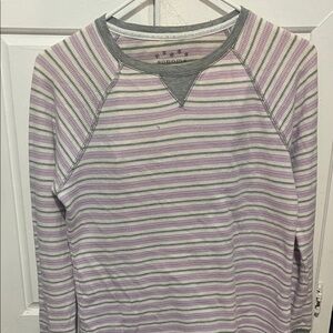 Sonoma Striped Pajama Top - Pink and Gray